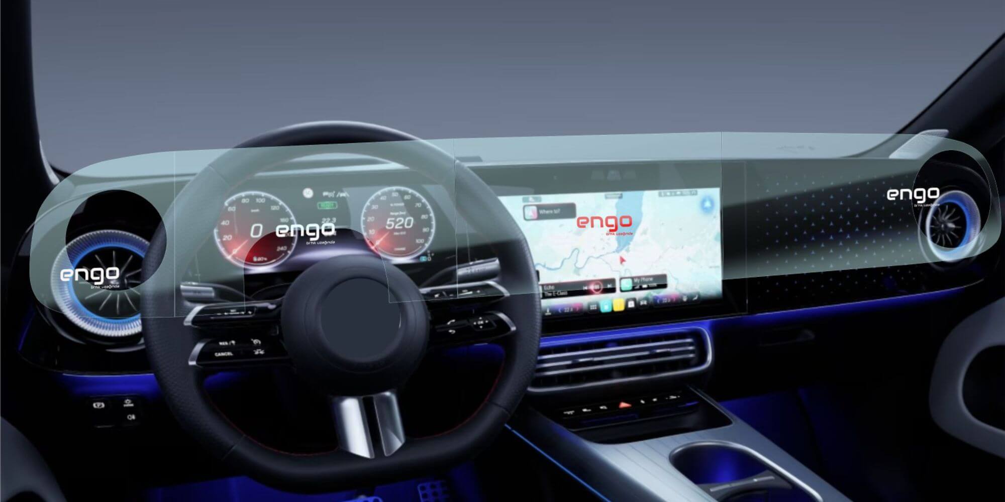 Mercedes CLA Ekran Koruyucu  CLA 220 CLA 350  4 Parça Set