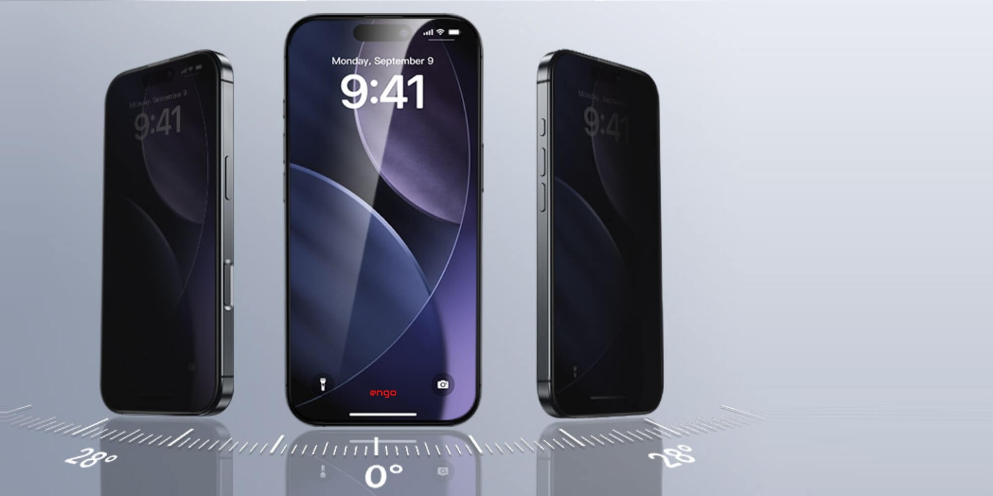 Engo Apple iPhone 17 Pro Max Ekran Koruyucu 9H Hayalet Ekran Koruyucu Anit-Spy Privacy Gizlilik