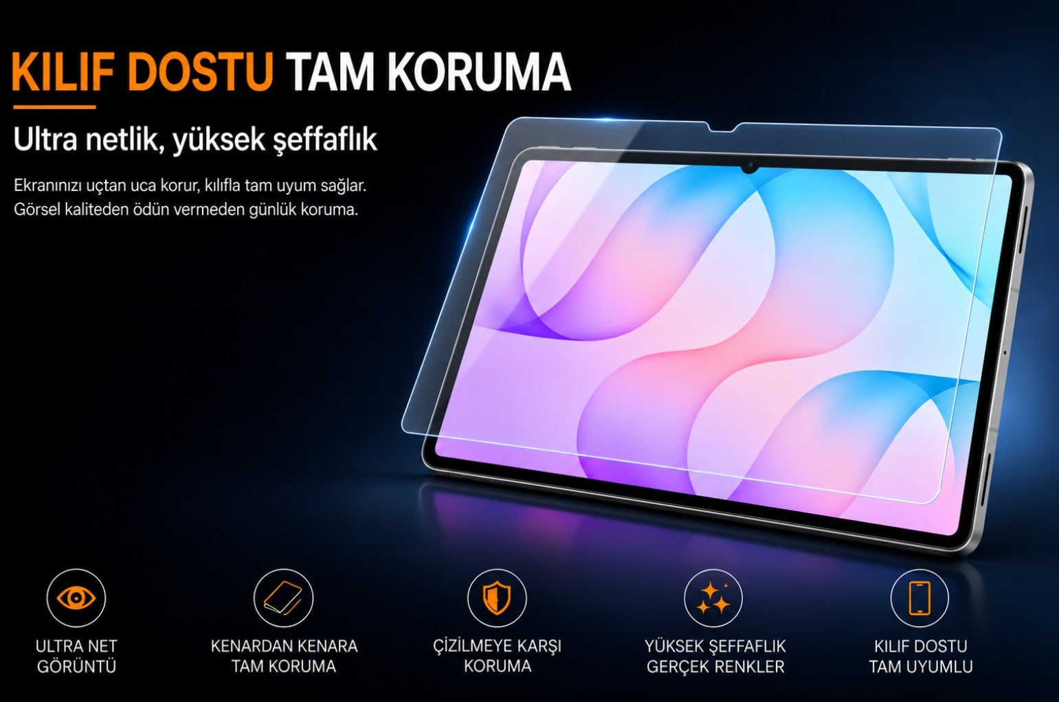 Samsung Galaxy Tab S12 Plus İle Uyumlu Ekran Koruyucu 12.6 İnç SM-X840 Kırılmaz Esnek Nano Cam, Çizilmeye Ve Darbeye Dayanıklı Koruma, HD Şeffaf
