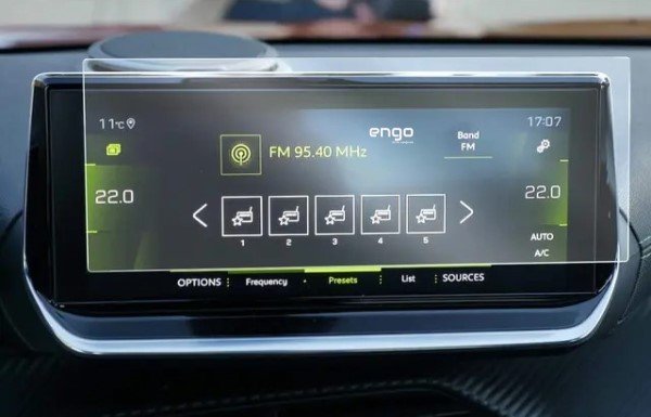 Peugeot 208 10 İnç Mat Ekran Koruyucu Multimedya Şeffaf 