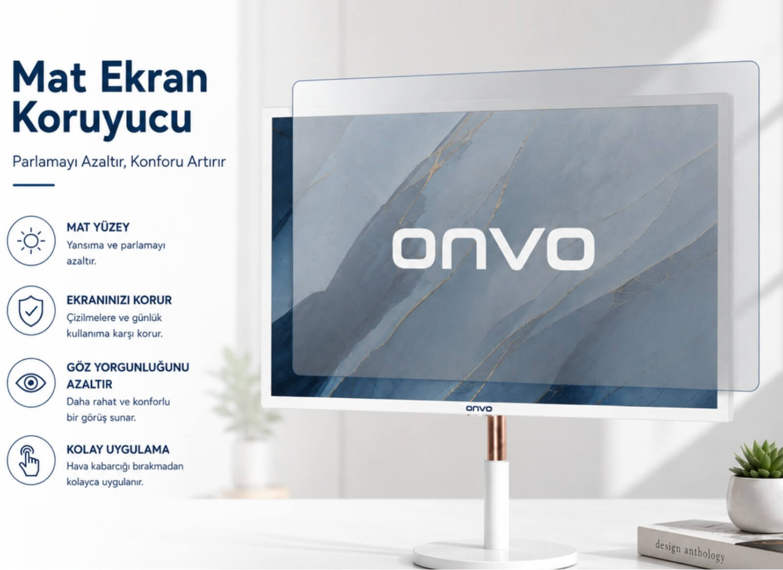 Onvo 32OVM6500X 32 inç Mat Ekran Koruyucu 9H Nano Şeffaf