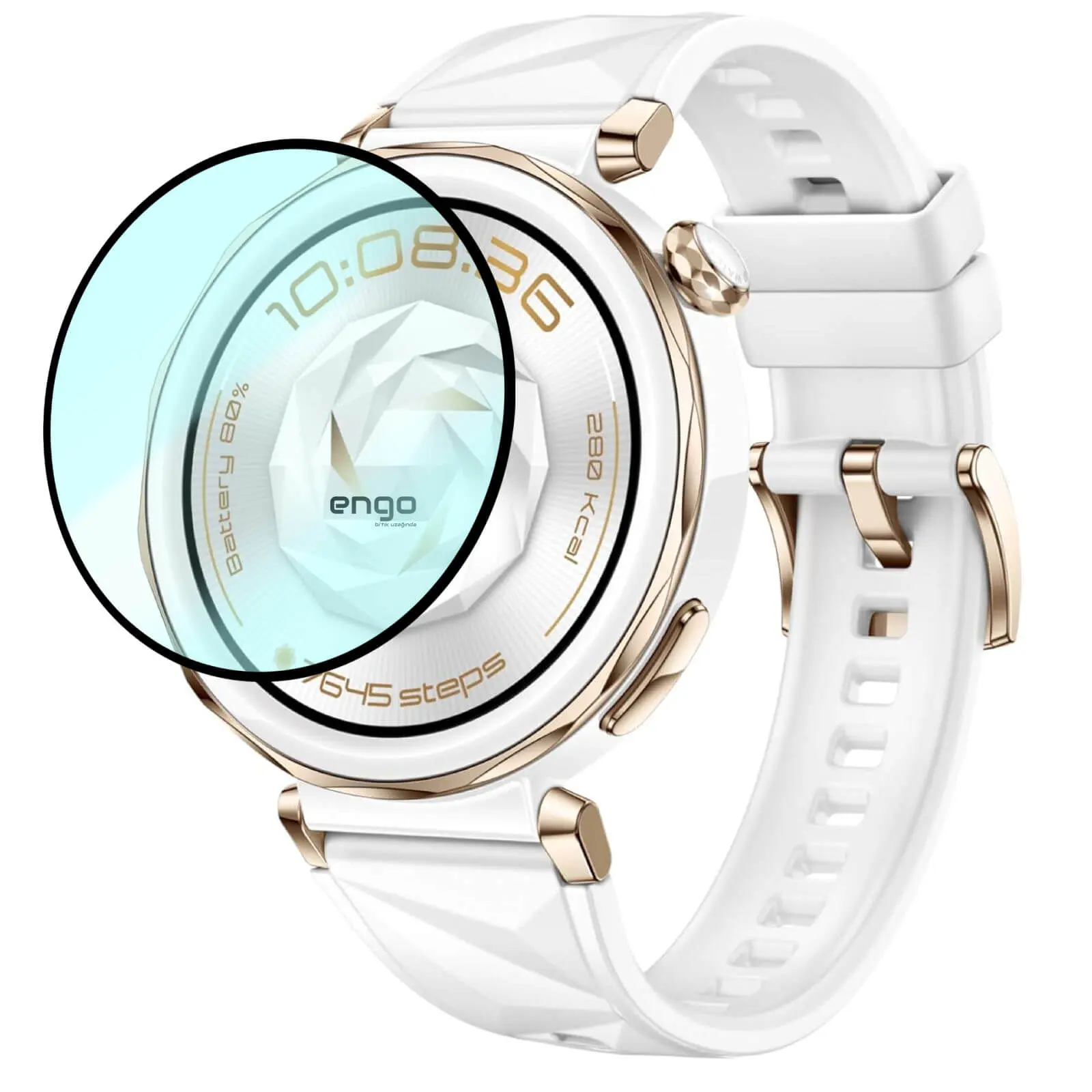 Huawei Watch GT 5 Pro 42mm Ekran Koruyucu Flexible PET Tam Kaplama Engo