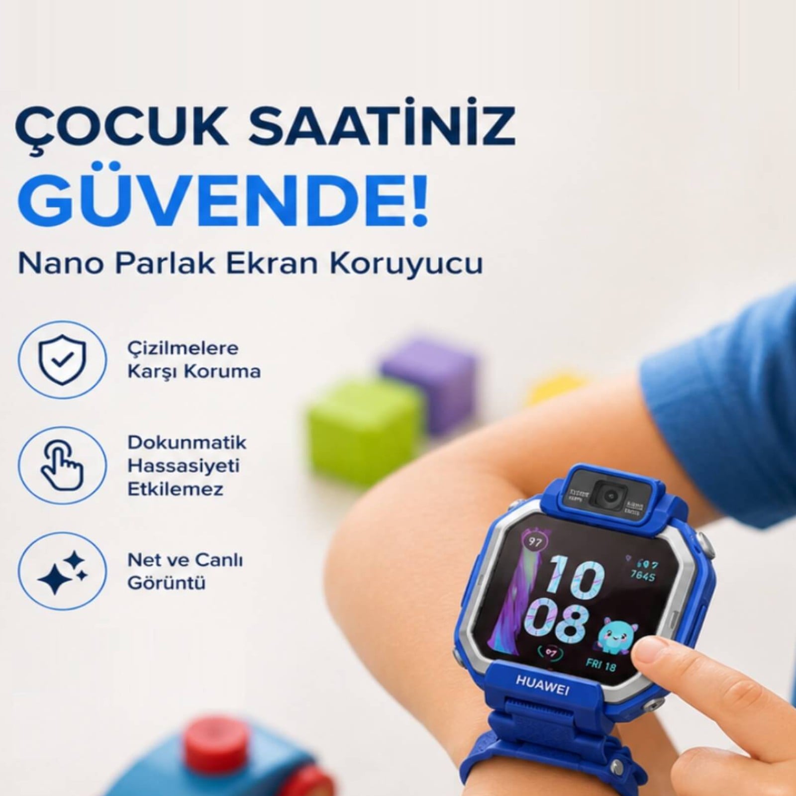 Huawei Watch Kids X1 Ekran Koruyucu Nano