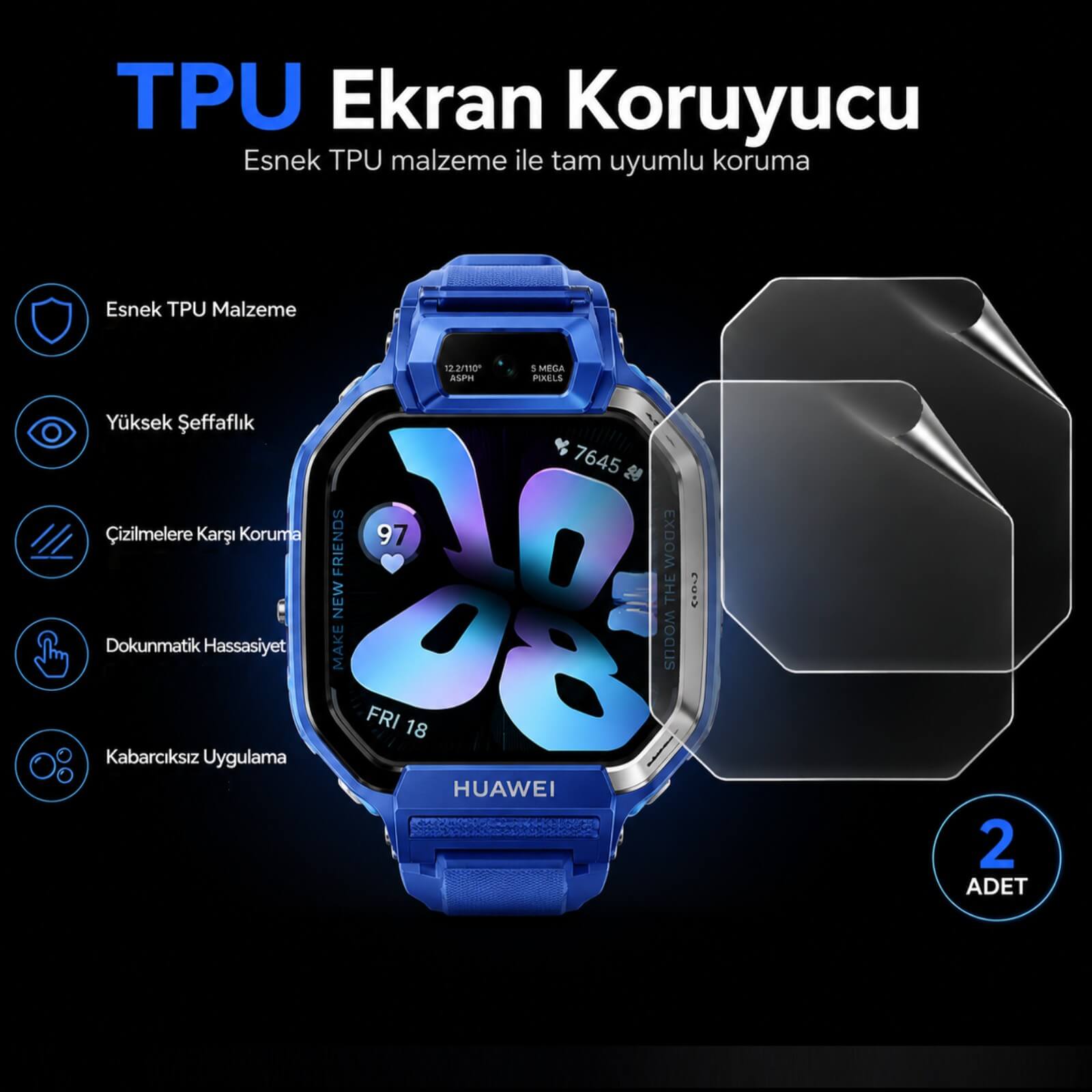 Huawei Watch Kids X1 İle Uyumlu Ekran Koruyucu TPU