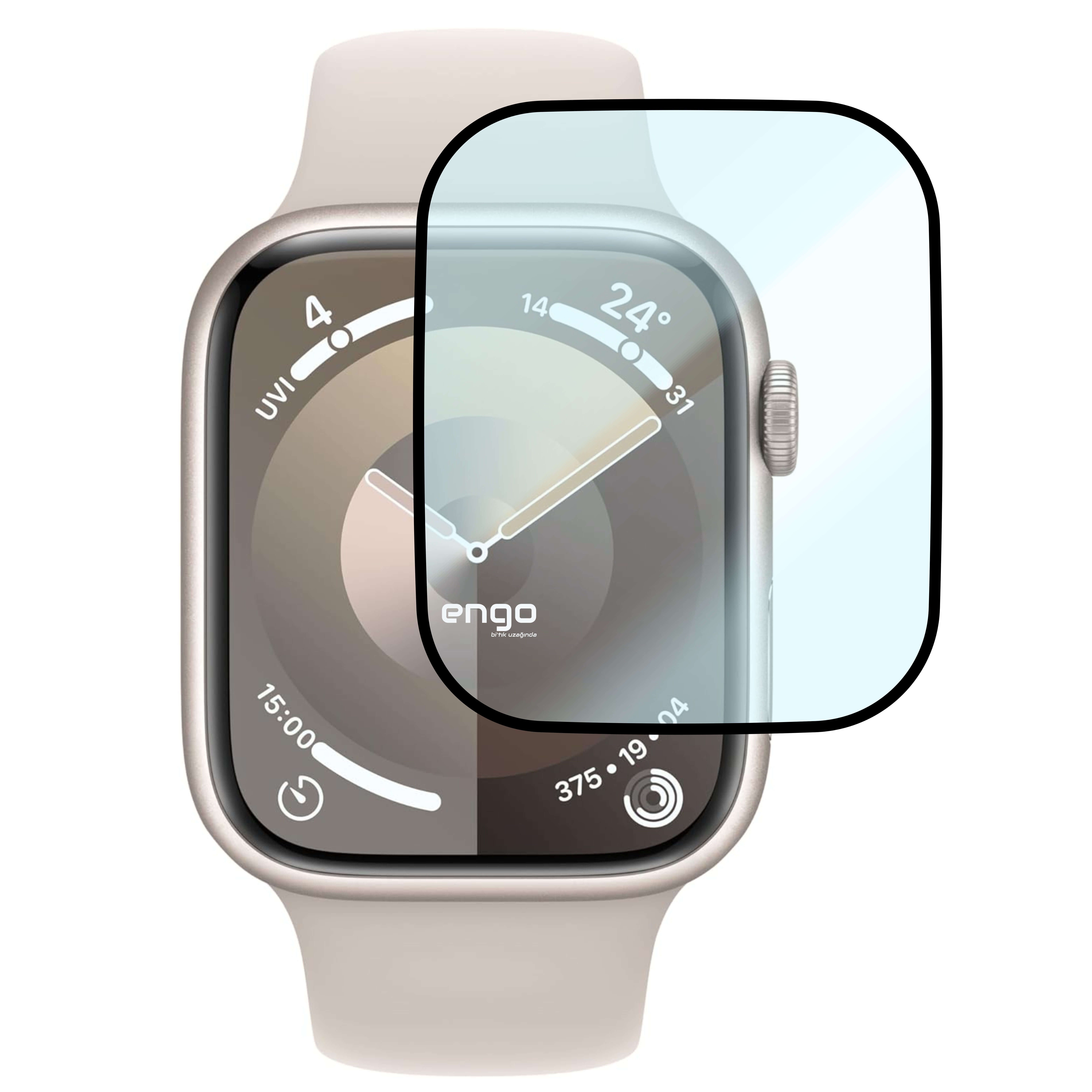 Apple Watch 9 41mm Ekran Koruyucu Flexible Tam Kaplama Engo