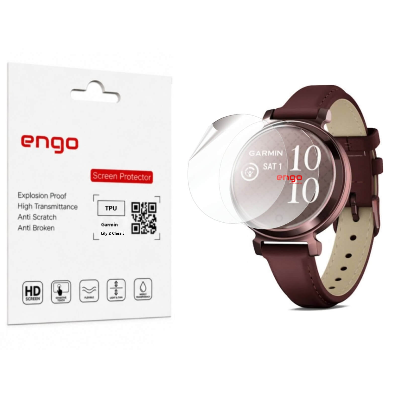 Garmin Lily 2 Classic Ekran Koruyucu TPU Şeffaf Film 2 Adet