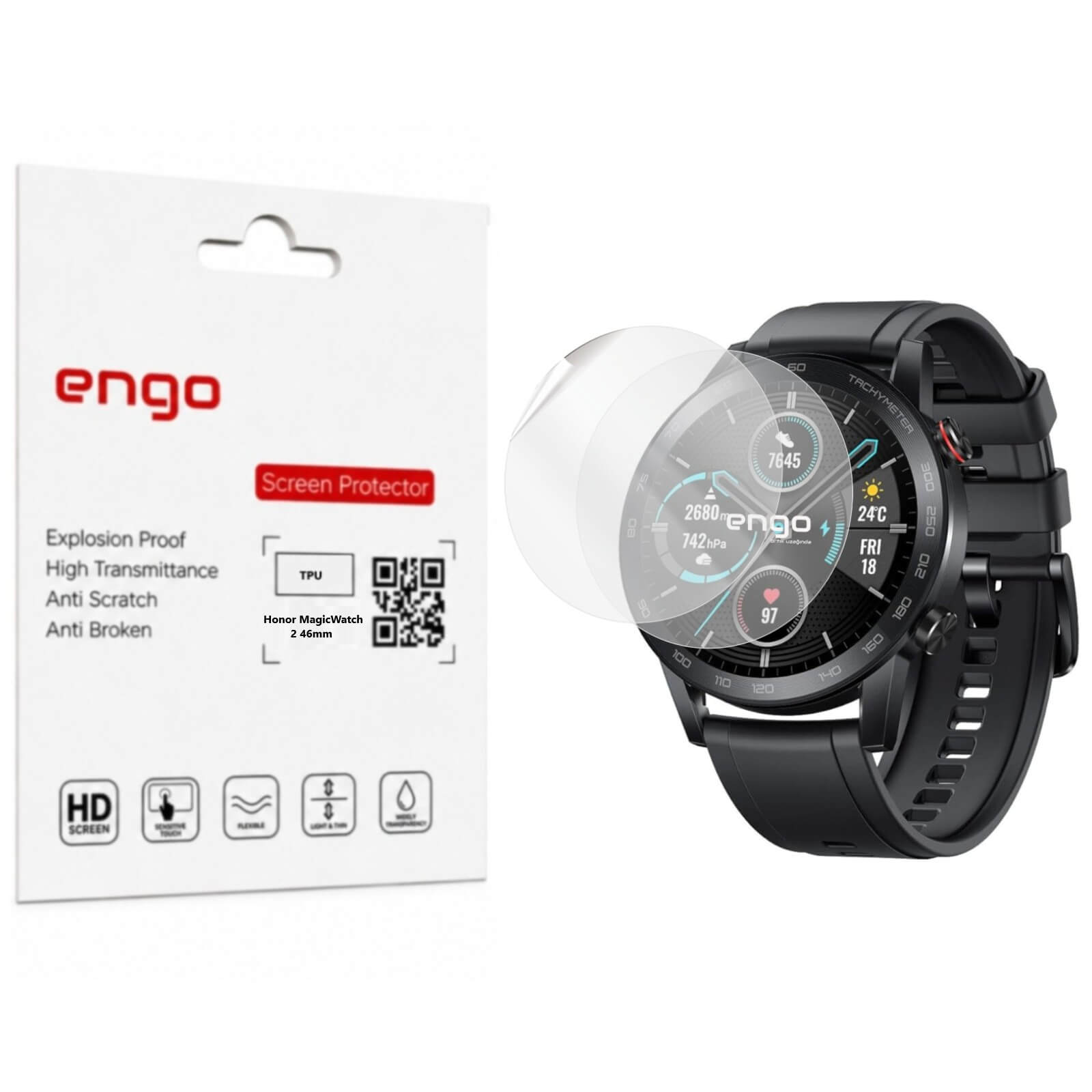 Honor MagicWatch 2 46mm Ekran Koruyucu TPU Film 2 Adet