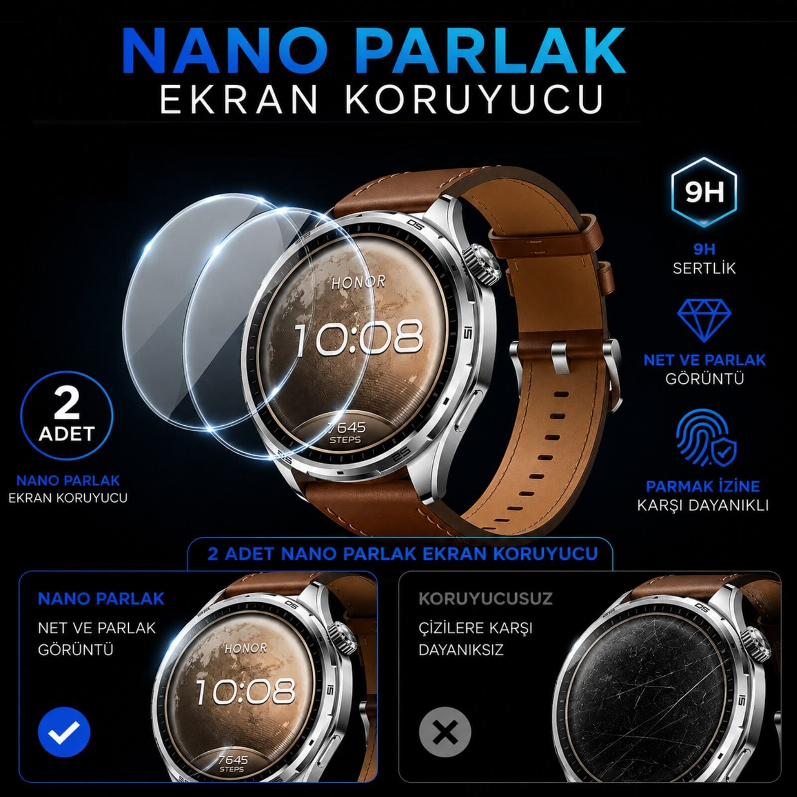 Honor Watch 6 Ekran Koruyucu Nano