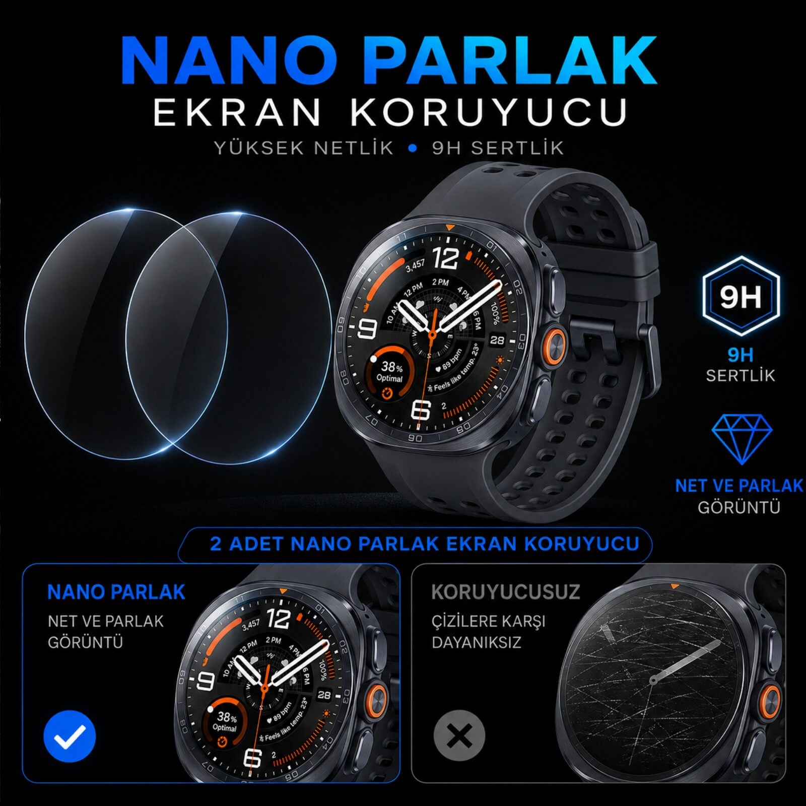 Samsung Galaxy Watch UltraUltra 2 47mm Ekran Koruyucu Nano