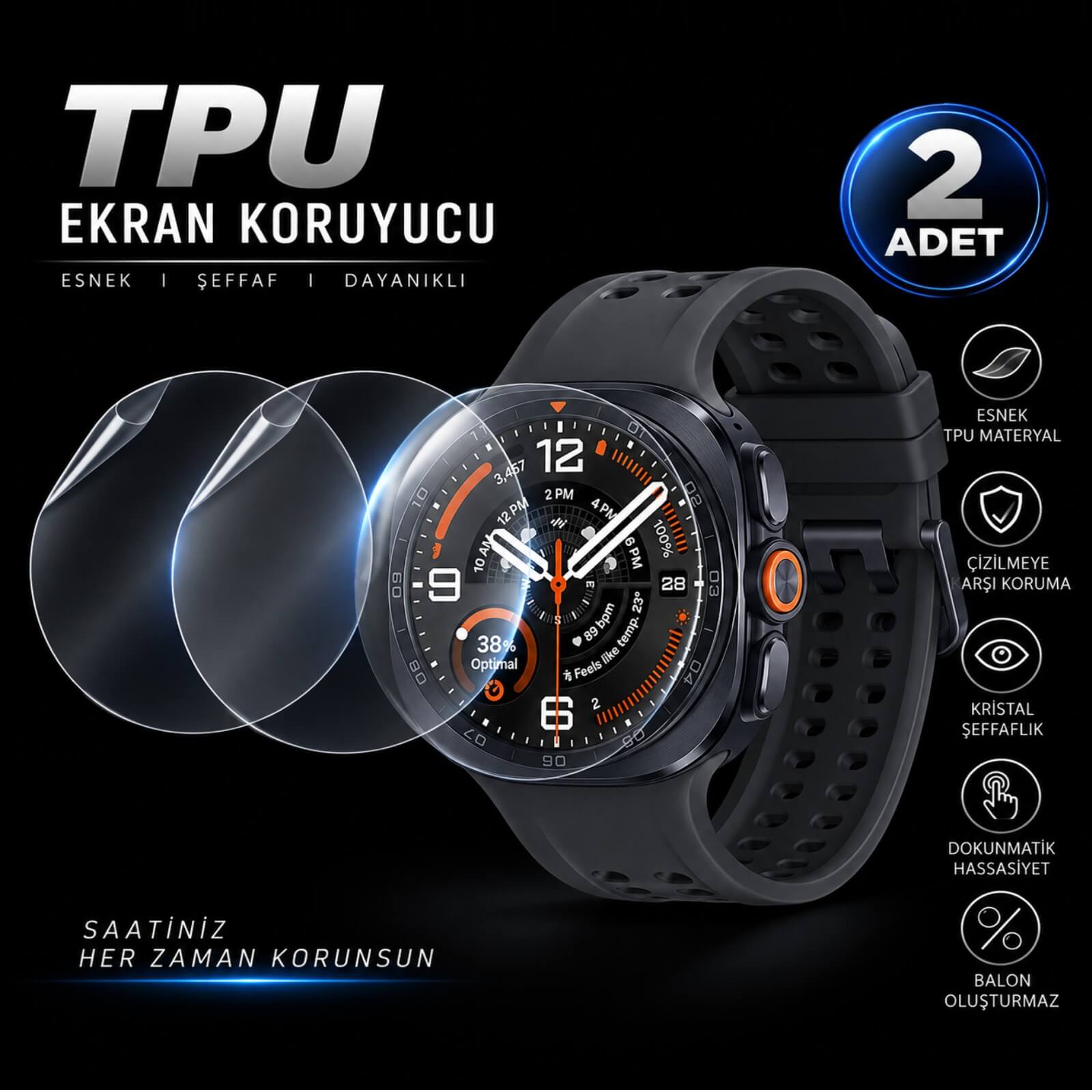 Samsung Galaxy Watch Ultra/Ultra 2 47mm Ekran Koruyucu TPU