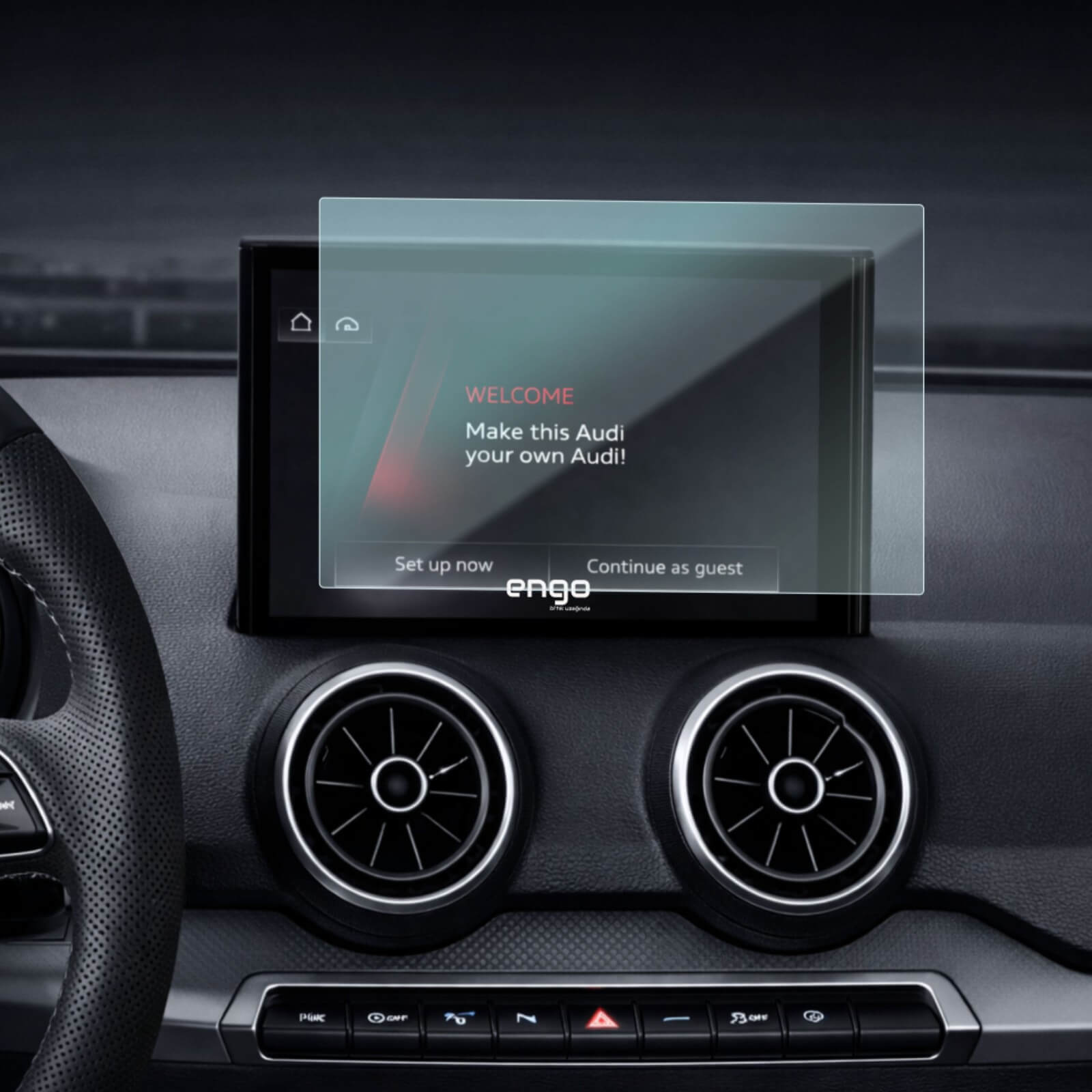 Audi Q2 9 inç Ekran Koruyucu Multimedya 9H Parlak Nano