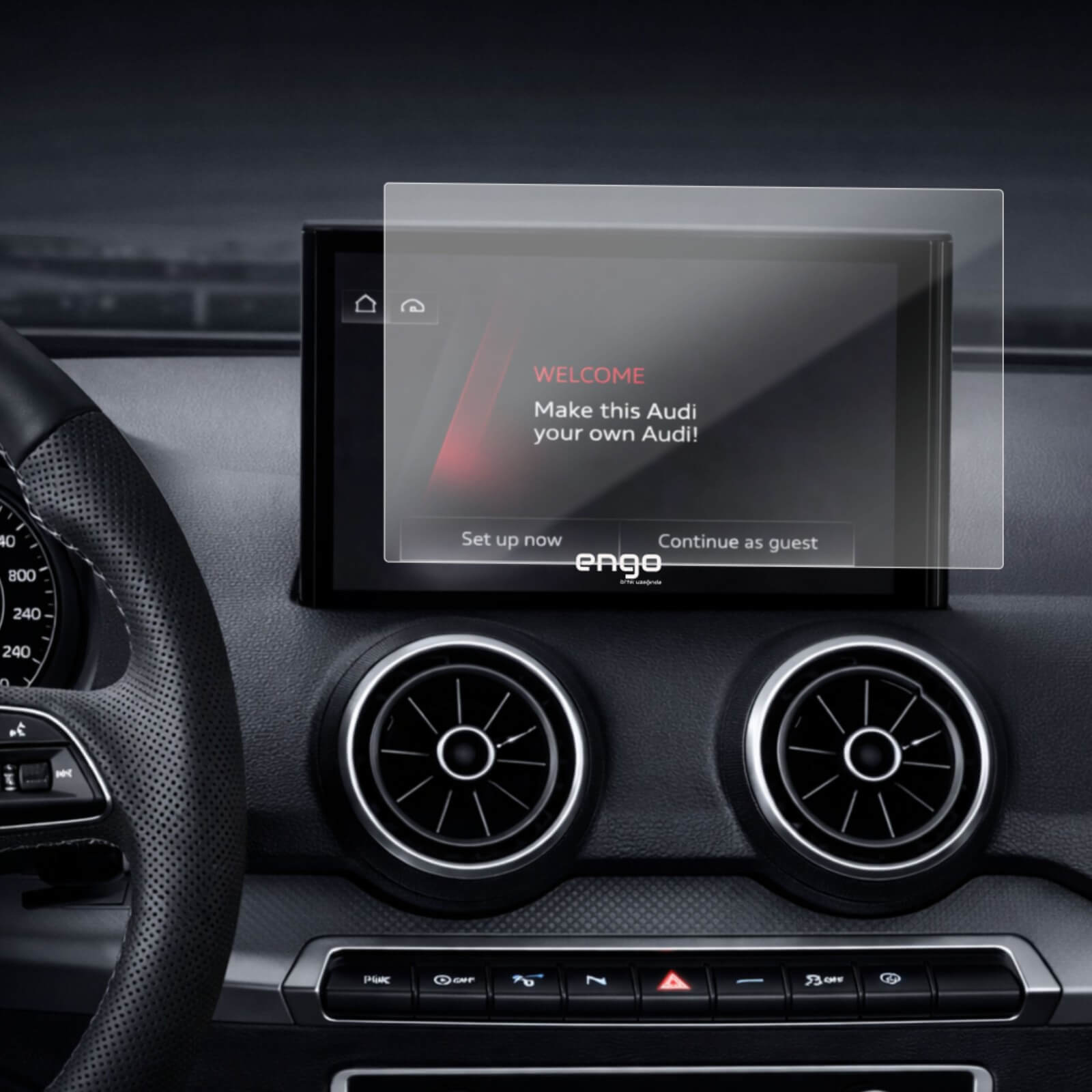 Audi Q2 9 inç Mat Ekran Koruyucu Multimedya 9H Nano