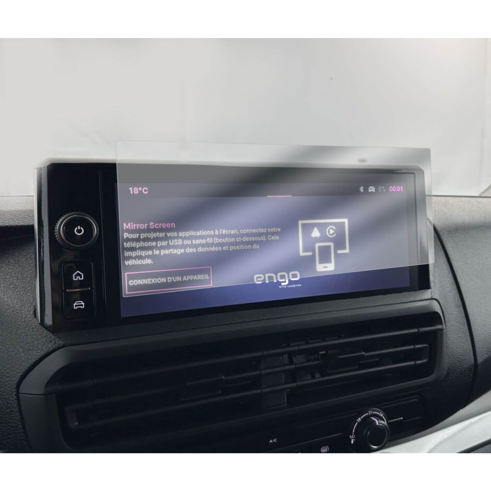 Fiat Scudo 10 inç Mat Ekran Koruyucu Multimedya Şeffaf
