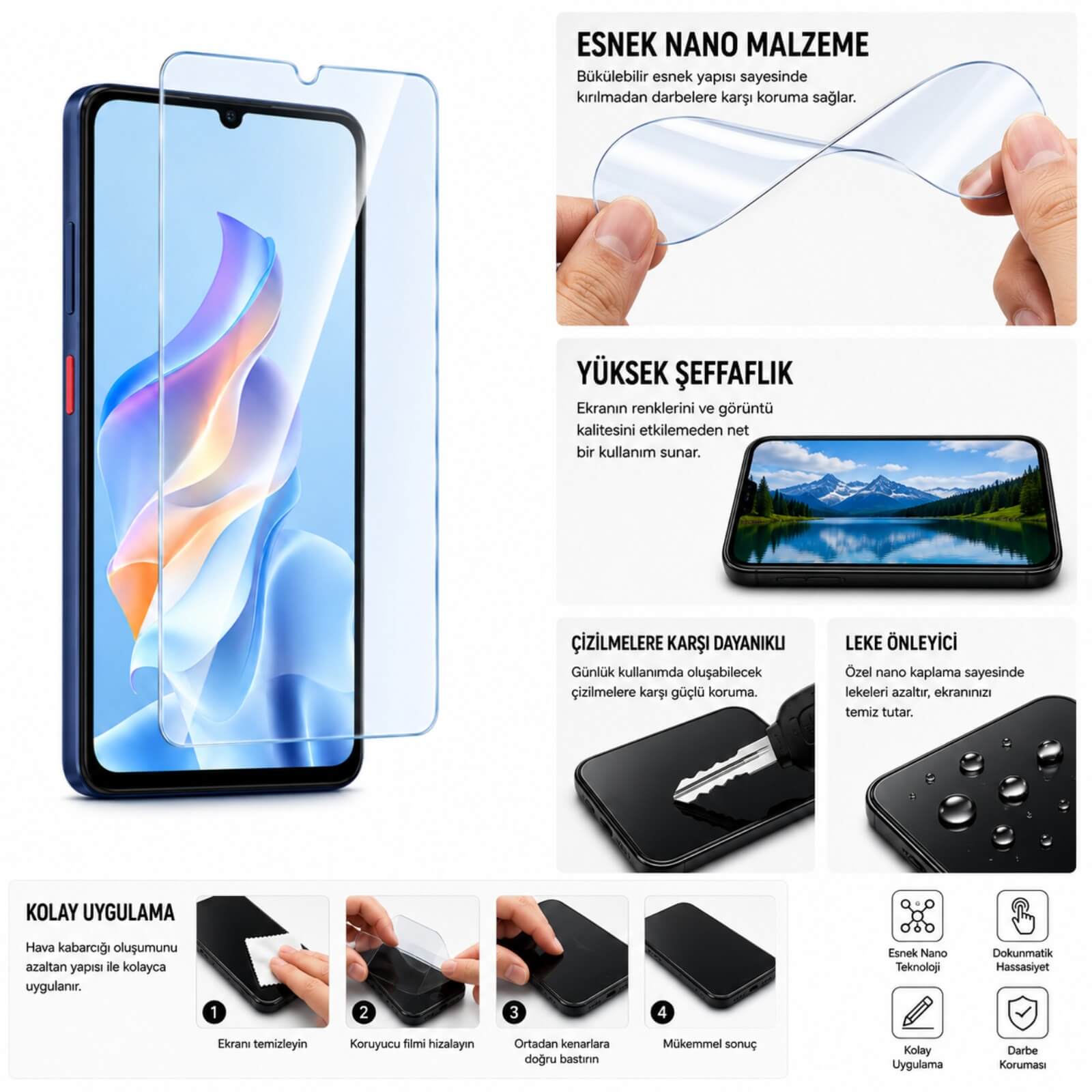 Nubia A76 5G Ekran Koruyucu Nano Parlak (Z2469N)