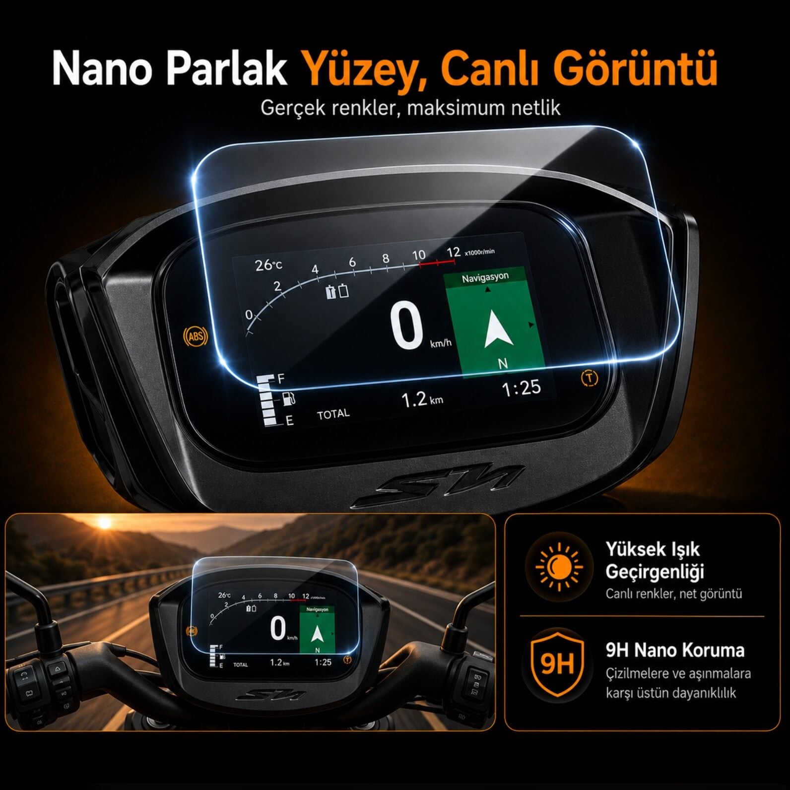 Honda SH125i 4.2 İnç TFT Gösterge Ekran Koruyucu Nano