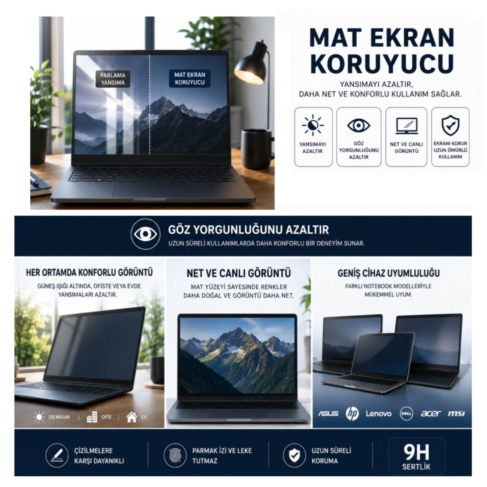 Asus TUF Gaming A16 16 inç Mat Ekran Koruyucu Nano Şeffaf