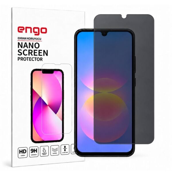 Samsung Galaxy A18 İle Uyumlu Hayalet Ekran Koruyucu SM-A185F Anti-Spy Gizlilik Koruması 9H Esnek Nano Yapı Parlama Azaltıcı Mat Yüzey