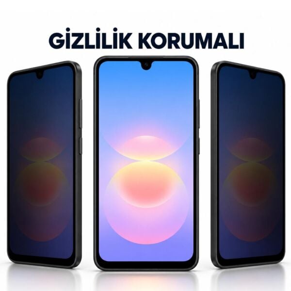 Samsung Galaxy A18 İle Uyumlu Hayalet Ekran Koruyucu SM-A185F Anti-Spy Gizlilik Koruması 9H Esnek Nano Yapı Parlama Azaltıcı Mat Yüzey