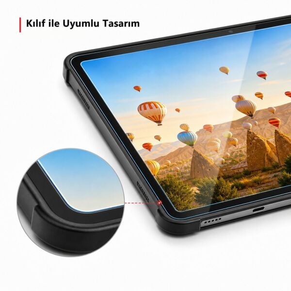 Honor Pad 10 Ekran Koruyucu 9H Parlak Nano Cam 12.1 inç ile Uyumlu