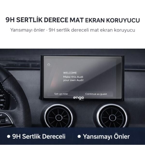 Audi Q2 9 inç Mat Ekran Koruyucu Multimedya 9H Nano