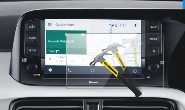 Hyundai i10 8 İnç Mat Ekran Koruyucu Multimedya Şeffaf