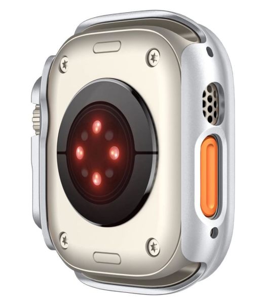 Apple Watch Ultra Kılıf Sert PC Kasa Watch Ultra 49mm Kılıf Gümüş