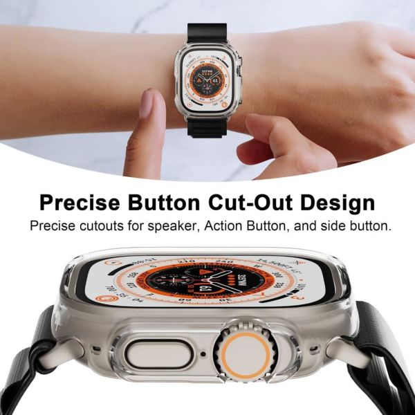 Apple Watch Ultra Kılıf Sert PC Kasa Watch Ultra 49mm Kılıf Gümüş