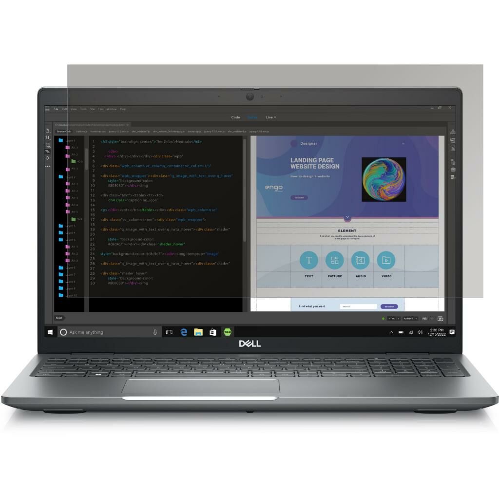 Dell Precision 3571 15.6 inç Hayalet Ekran Koruyucu Şeffaf