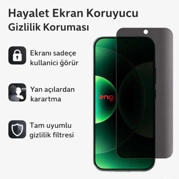 Xiaomi 17 Hayalet Ekran Koruyucu 9H Nano Anti Spy
