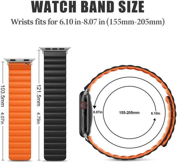 Apple Watch Ultra 49mm Baklalı Watch 49 mm Baklalı Kordon Turuncu