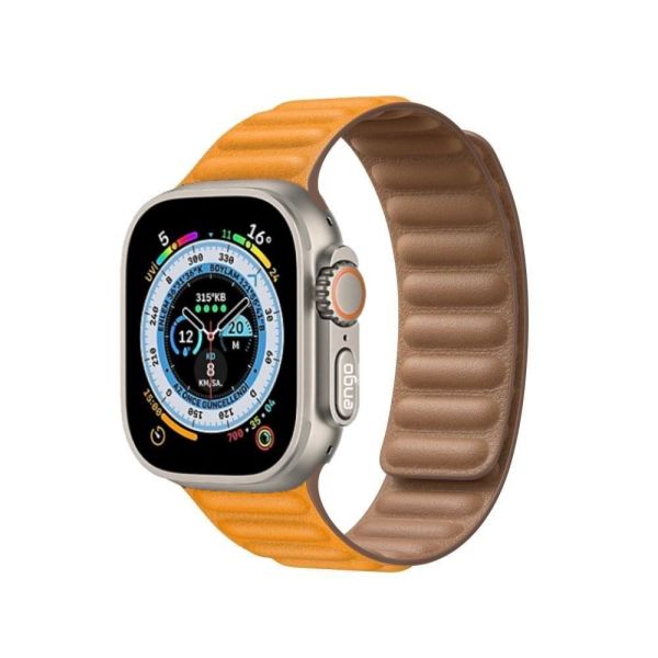 Apple Watch Ultra 49mm Baklalı Watch 49 mm Baklalı Kordon Turuncu