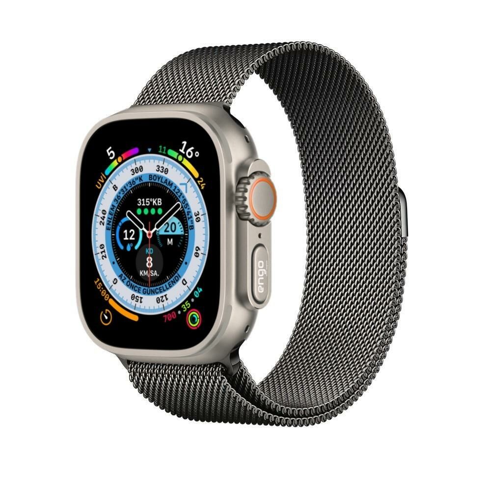 Apple Watch Ultra 49mm Paslanmaz Çelik Manyetik Kapatmalı Kordon