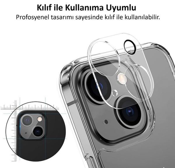 Apple iPhone 13 Kamera Koruyucu 9H Temperli Cam