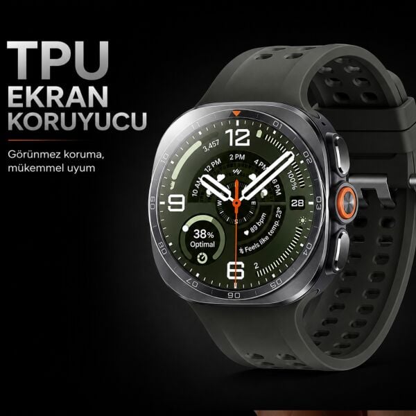 Samsung Galaxy Watch Ultra/Ultra 2 47mm Ekran Koruyucu TPU 2 Adet Tam Kaplayan Akıllı Saat Koruması, Çizilmeye Dayanıklı Koruma