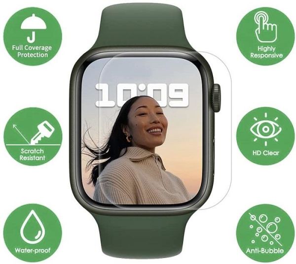 Apple Watch 7 41 mm Ekran Koruyucu Esnek Cam iWatch 7 2021