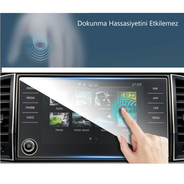 Skoda Kodiaq Ekran Koruyucu 8 inç Multimedya Nano Şeffaf