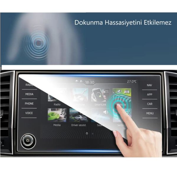 Skoda Karoq Ekran Koruyucu 8 inç Multimedya Nano Şeffaf