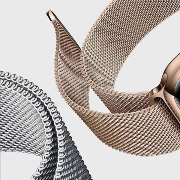 Apple Watch SE 40mm Paslanmaz Çelik Manyetik Kapatmalı Kordon Gold