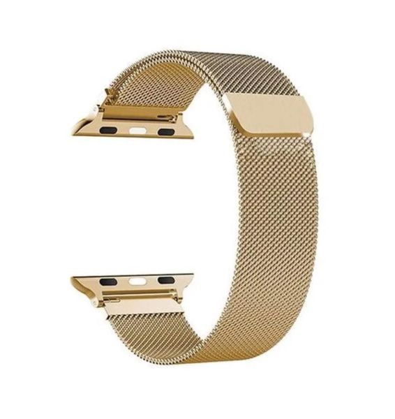Apple Watch SE 40mm Paslanmaz Çelik Manyetik Kapatmalı Kordon Gold