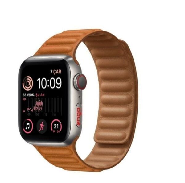 Apple Watch 44mm SE Baklalı Kordon 2022 Kahverengi