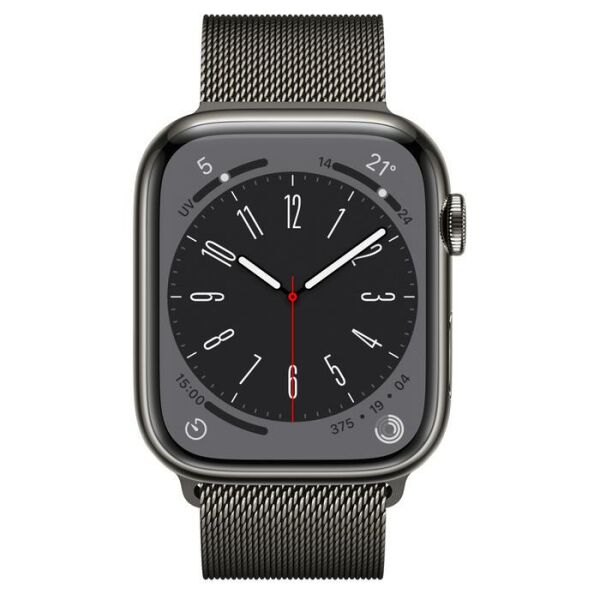 Apple Watch 44mm SE 2022 Paslanmaz Çelik Manyetik Kapatmalı Kordon Siyah