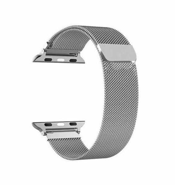 Apple Watch 44mm SE 2022 Paslanmaz Çelik Manyetik Kapatmalı Kordon Gümüş