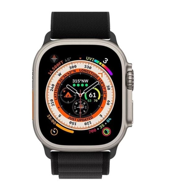 Apple Watch Alpine Kordon 42mm 44mm 45mm 49mm Uyumlu Alpine Kordon Siyah