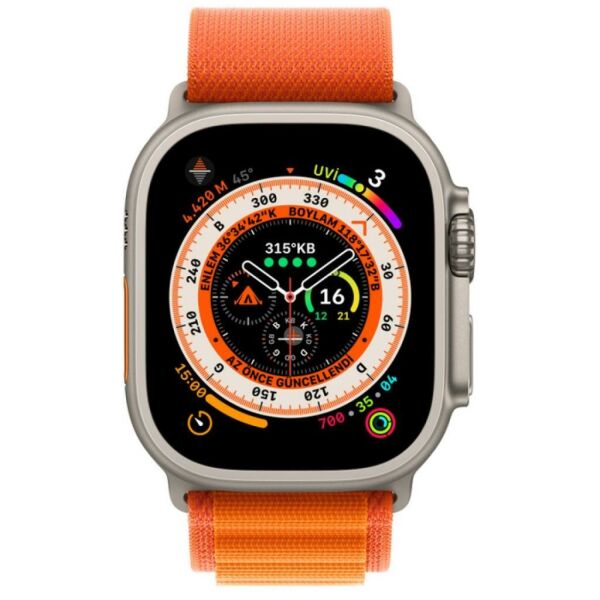 Apple Watch Alpine Kordon 42mm 44mm 45mm 49mm Uyumlu Alpine Kordon Turuncu