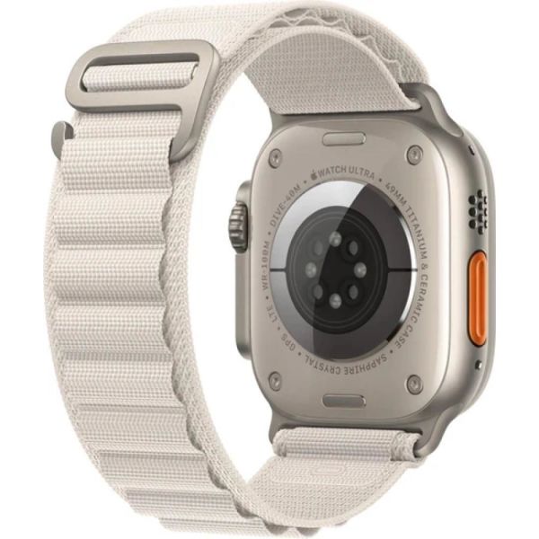 Apple Watch Alpine Kordon 42mm 44mm 45mm 49mm Uyumlu Alpine Kordon Beyaz