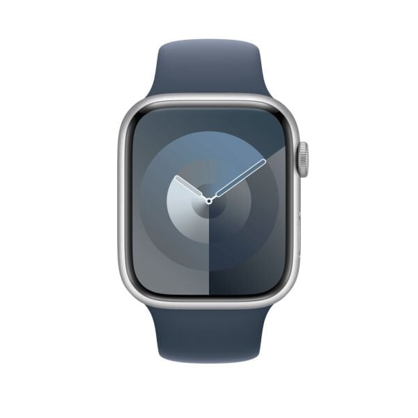 Apple Watch 9 45mm Spor Kordon Premium Suya Dayanıklı M/L Koyu Mavi
