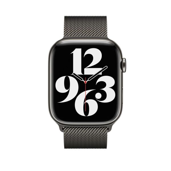 Apple Watch 7 Kordon 45mm Paslanmaz Çelik Manyetik Kapatmalı Siyah