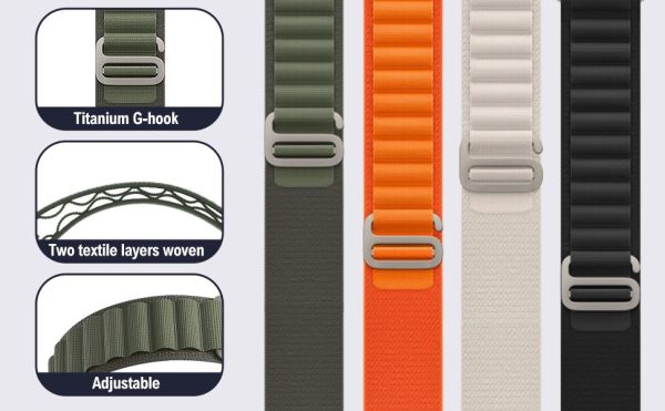 Apple Watch Ultra 2 Alpine Loop Kordon 49mm Küçük Orta Büyük Siyah