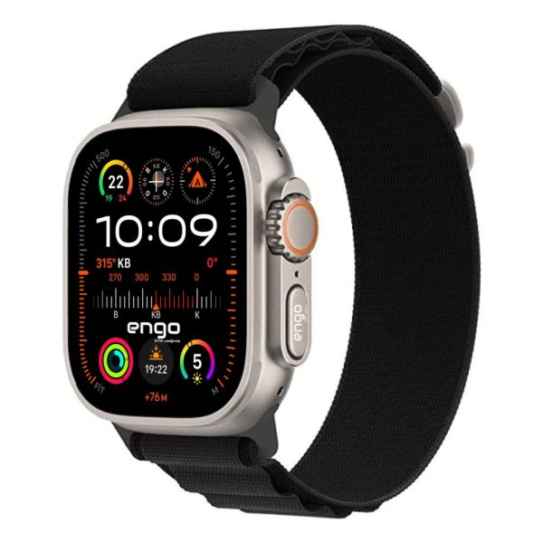Apple Watch Ultra 2 Alpine Loop Kordon 49mm Küçük Orta Büyük Siyah