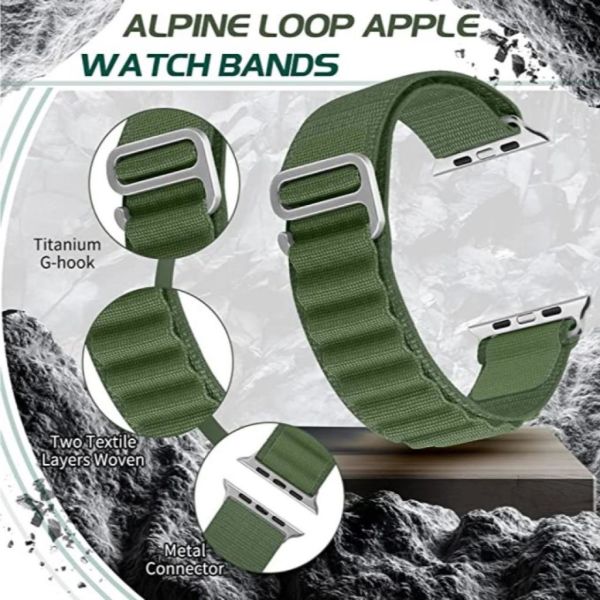 Apple Watch Ultra 2 Alpine Loop Kordon 49mm Küçük Orta Büyük Yeşil